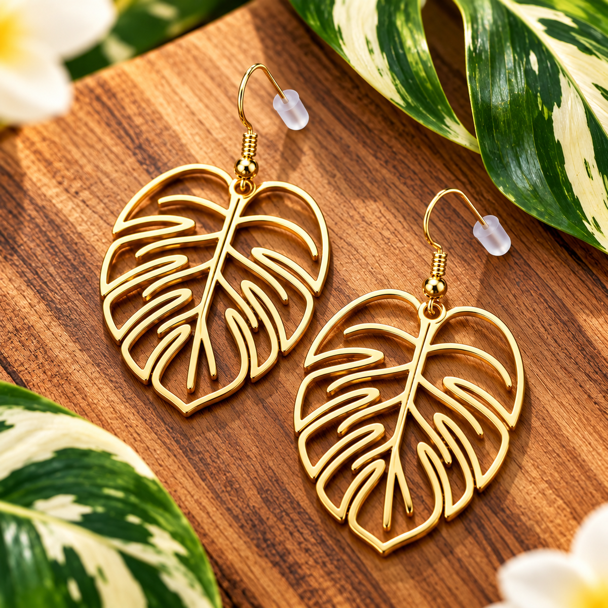 Monstera Earrings (gold)