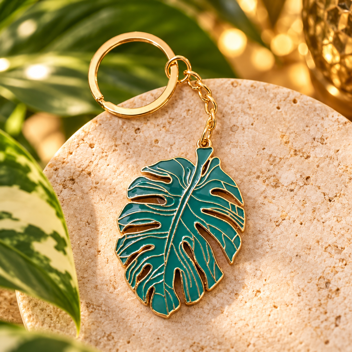 Monstera Leaf Keychain