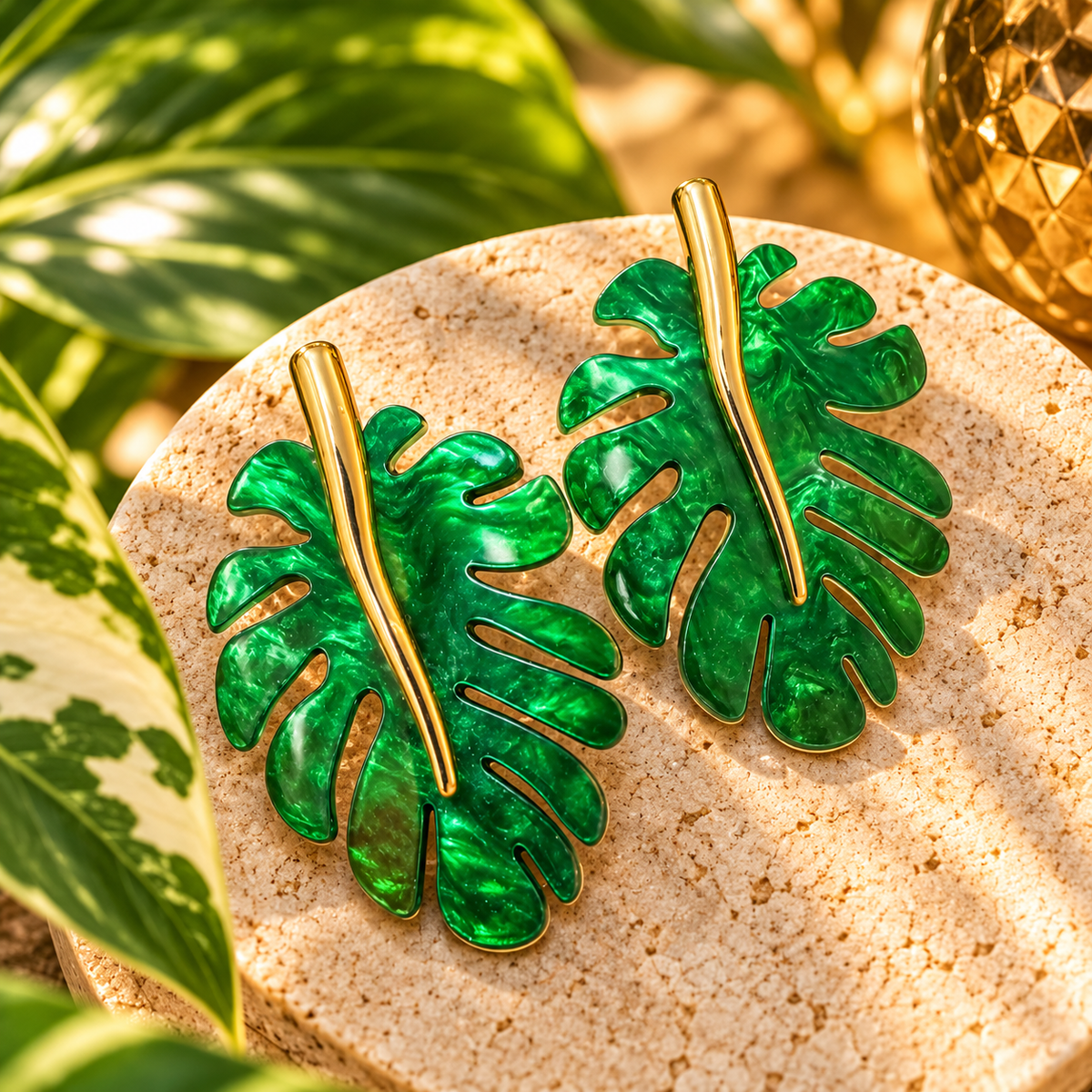 Monstera Leaf Earrings