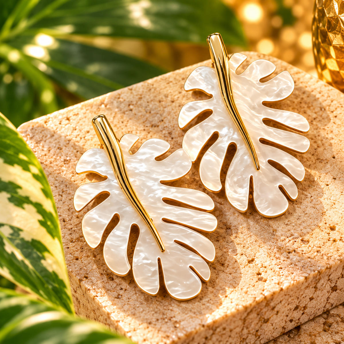 Monstera Leaf Earrings